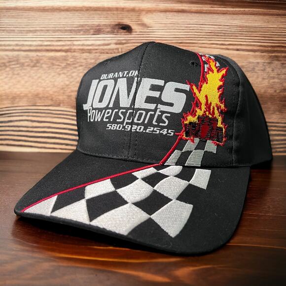 Nissun Other - VINTAGE Y2K Racing Graphic Hat Checkered Flag Skater Streetwear Snapback